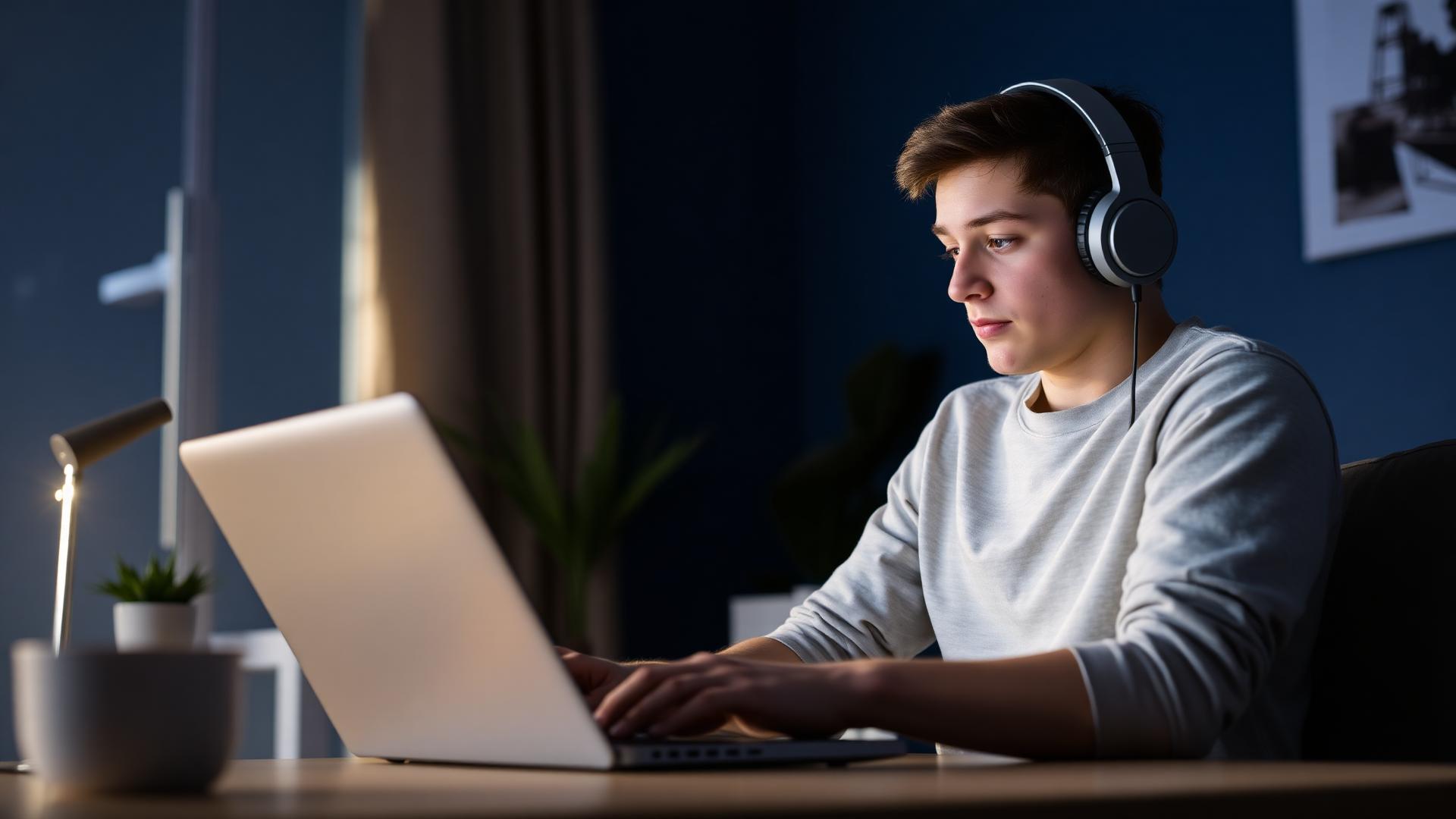 Estudiante tomando clases virtuales